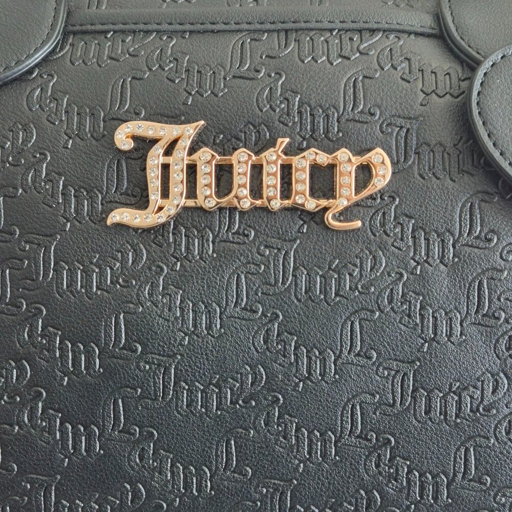 Juicy Couture NWT Black Gold Monogram Duffle Bag Weekender Travel Bag - Picture 6 of 9